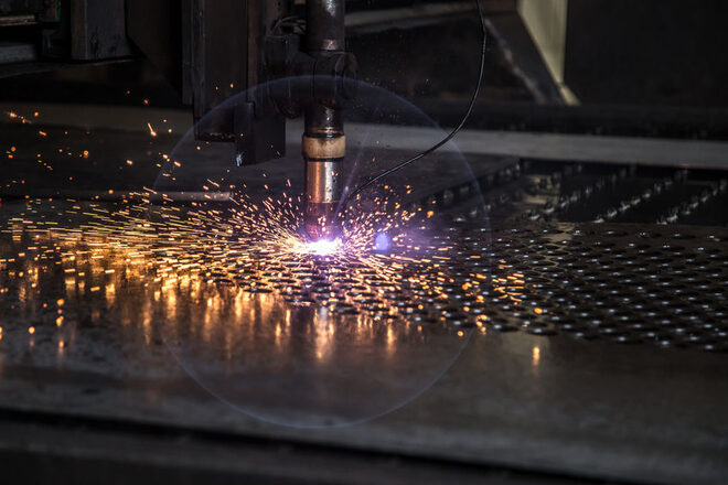 Welding and finishing of fabricated metal
